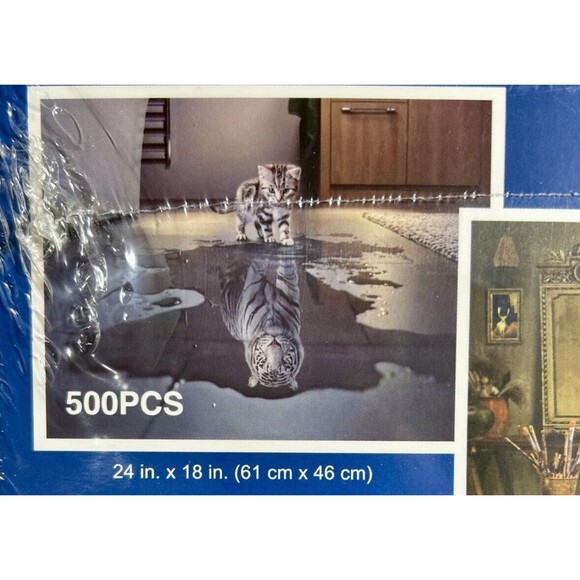 Lzbabyily 4 Puzzle Pack, 1000 Pc, 750 Pc, 500 Pcs + 300 Pc-New Sealed Tiger-Cat - Picture 6 of 8